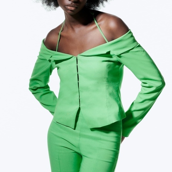 ZARA FITTED CROP BLAZER - Picture 3 of 16